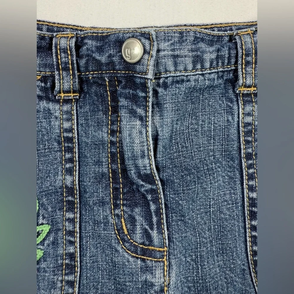 GYMBOREE VINTAGE Girls’ Y2K-Inspired Embroidered Floral Denim Mini Skort Size‎ 7